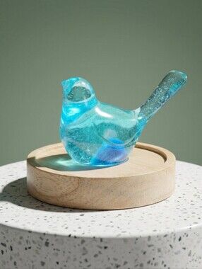 Handcrafted Lighted Blue Bird Decorative Figurine